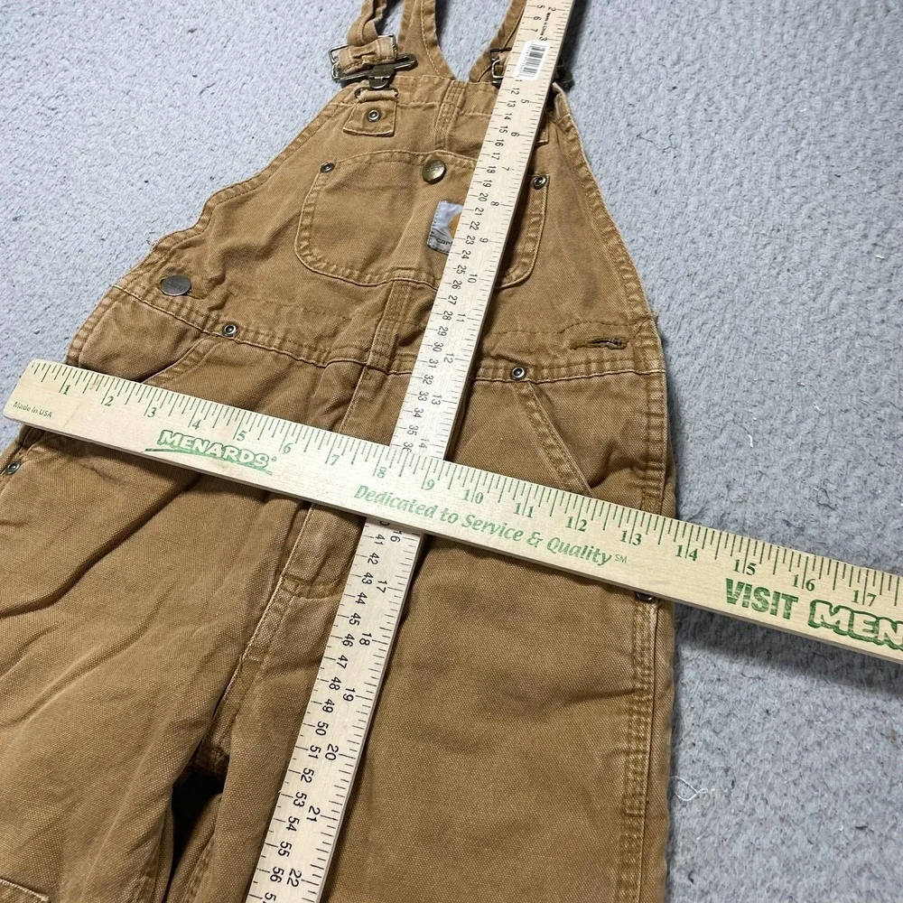Carhartt Snow Bib Overalls Kids Size 5 Brown Canvas Insulated Workwear Ski